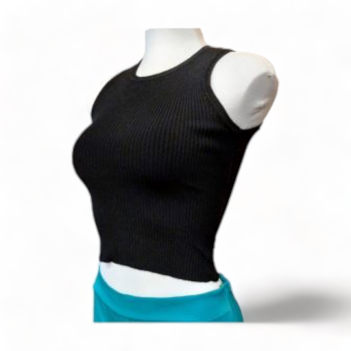 Crop top s/manga negro unitalla