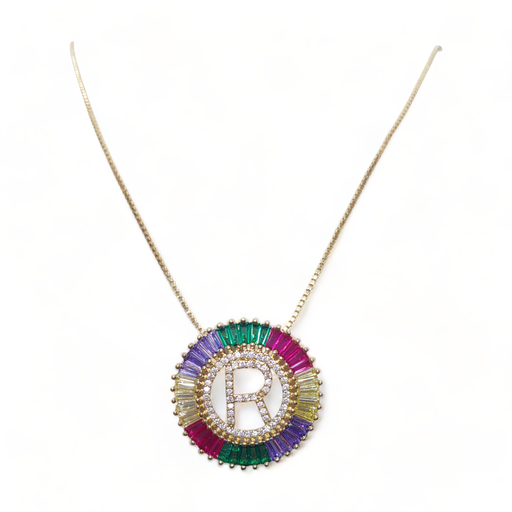 Collar Letras piedras circular