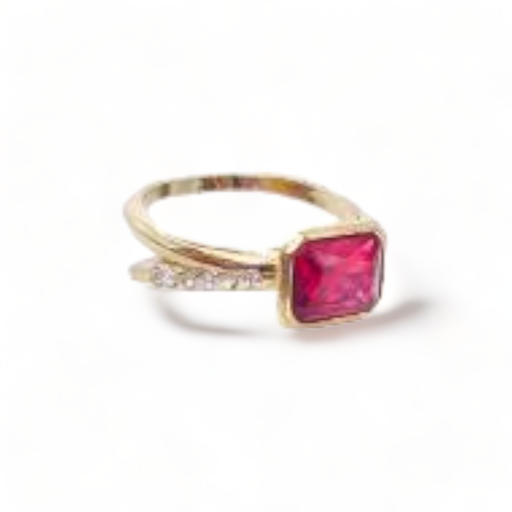 Anillo piedra roja