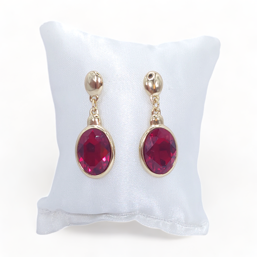 Aretes dorados rojos