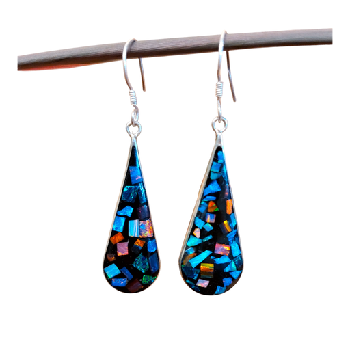 Aretes plata gota colores
