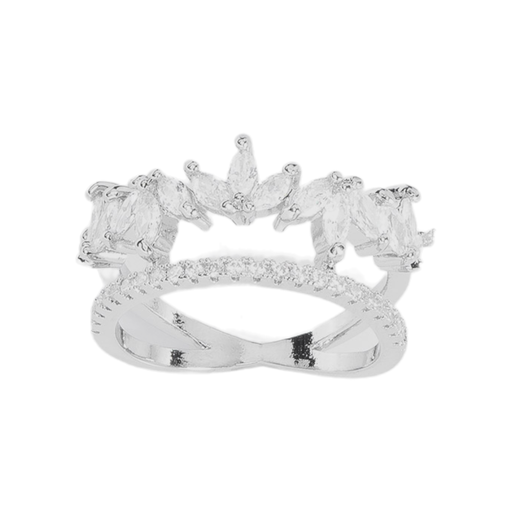 Anillo Plateado doble gotas