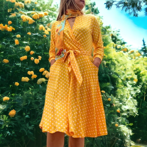 Vestido Amarillo Lunares Banda Girasoles